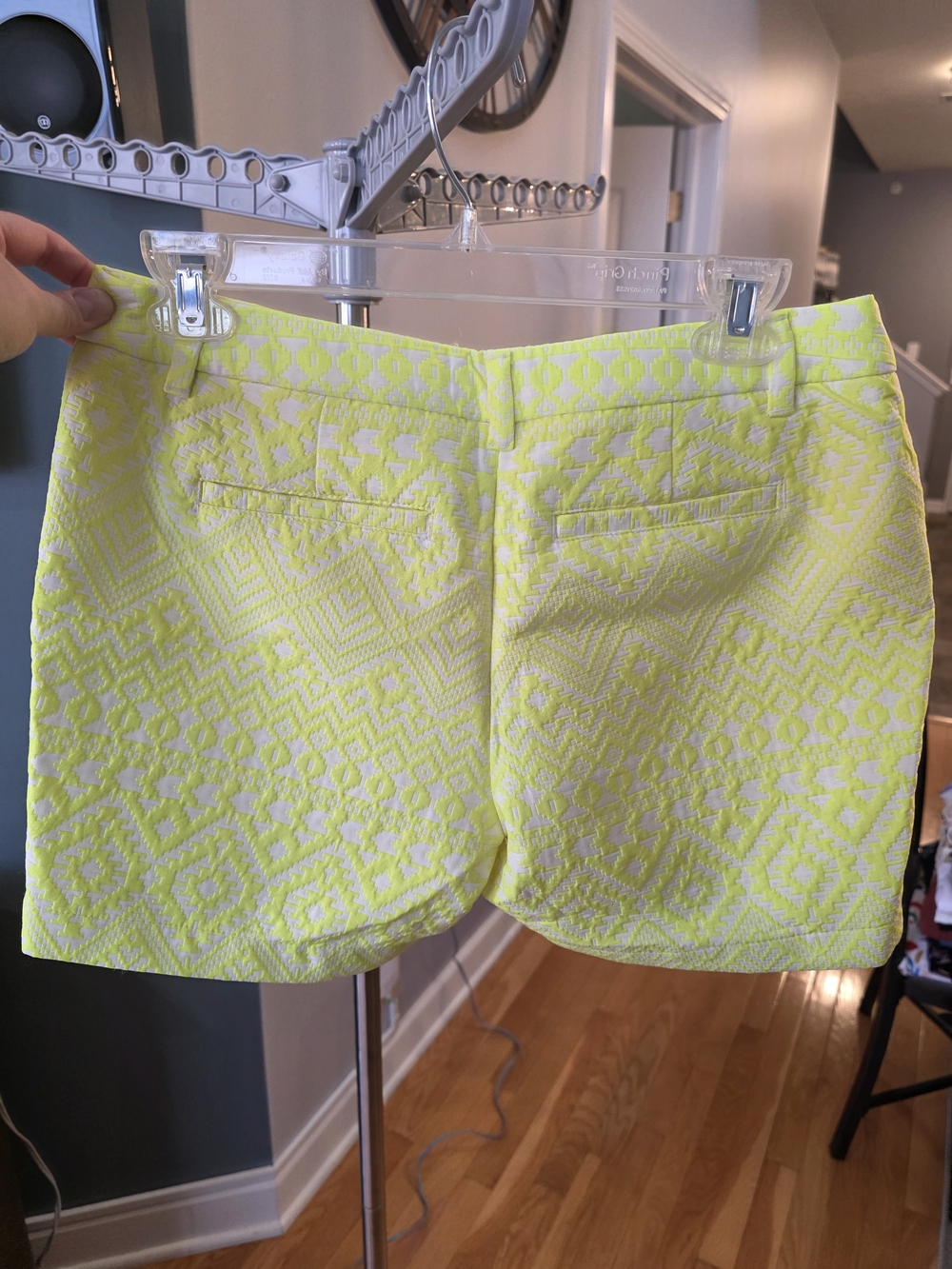 Merona Neon Yellow Patterned Women's Bermuda Shorts - Picture 3 of 8